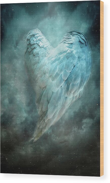Heart Wood Print featuring the digital art Hope is the Thing with Feathers by Nicole Wilde