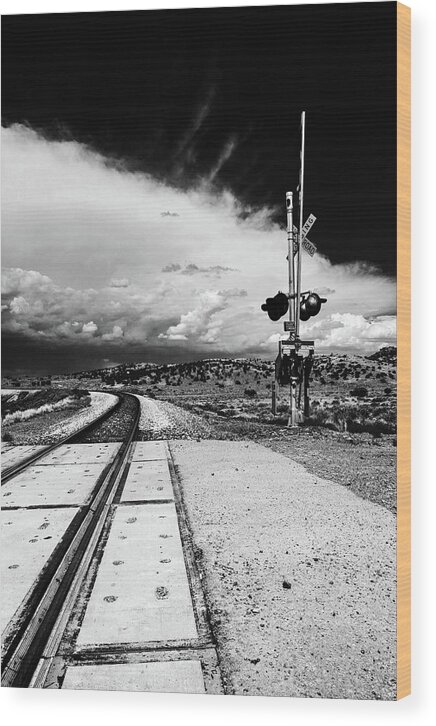 Black And White Wood Print featuring the photograph New Mexico 1041 BW by Rick Perkins