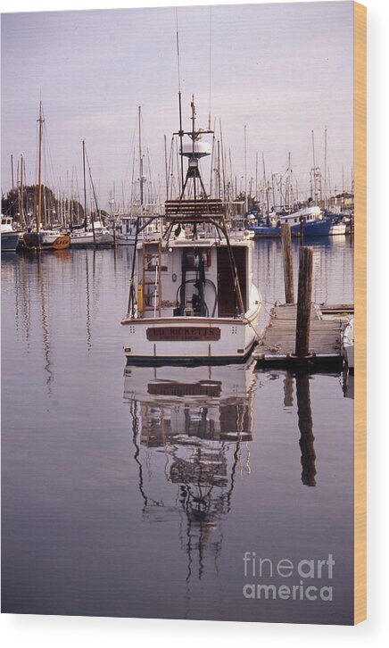 R/v Wood Print featuring the photograph R/V Ed Ricketts, Moss Landing 1993 by Monterey County Historical Society