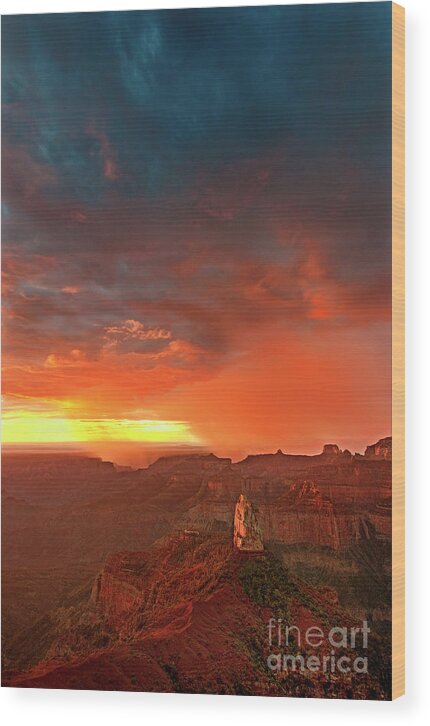 North America Wood Print featuring the photograph Sunrise Storm Point Imperial North Rim Grand Canyon NP Arizona by Dave Welling