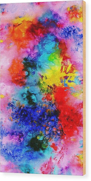 Healing Energy Spiritual Contemporary Art Wood Print featuring the painting ColorScapes 23 by Helen Kagan