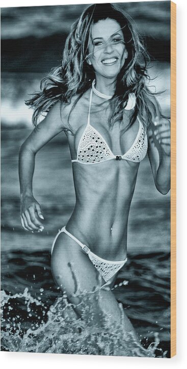Beach Babe Wood Print featuring the photograph Supermodel Tatyana Liskina Opulence 8404-301 by Amyn Nasser