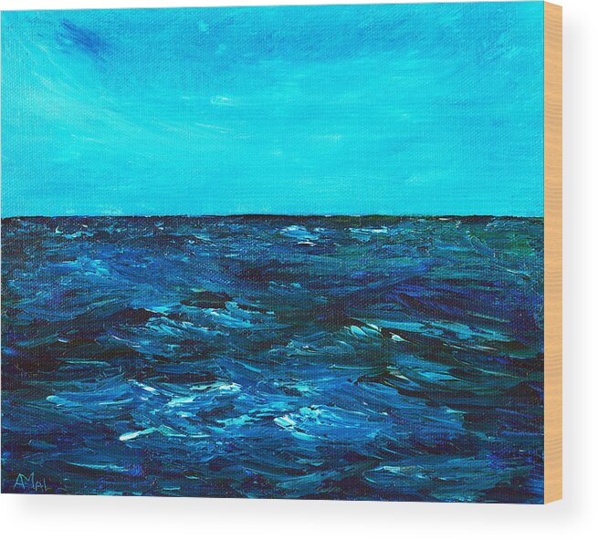 Gift Wood Print featuring the painting Body of Water by Anastasiya Malakhova