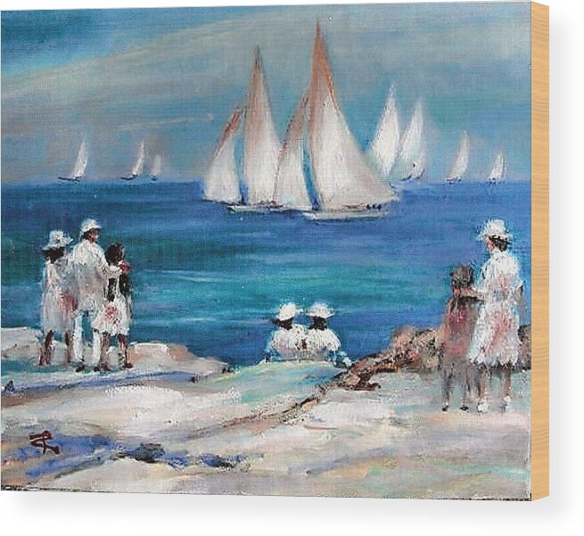  Sailing Regatta Havana. Wood Print featuring the painting Hemmingway Regatta  by Philip Corley