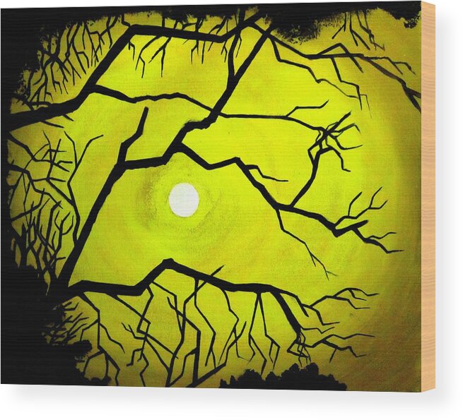 Sun Wood Print featuring the painting Badsun #1 by Robert Francis