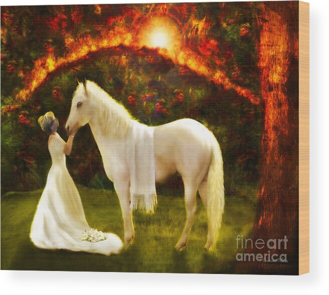 Bride Of Christ Art Wood Print featuring the painting Bridal Revival Fire by Constance Woods