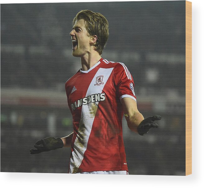 Scoring Wood Print featuring the photograph Derby County v Middlesbrough - Sky Bet Championship #1 by Laurence Griffiths
