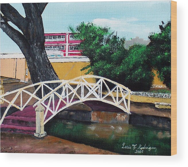 Park In Aguadilla Wood Print featuring the painting El Parterre #2 by Luis F Rodriguez
