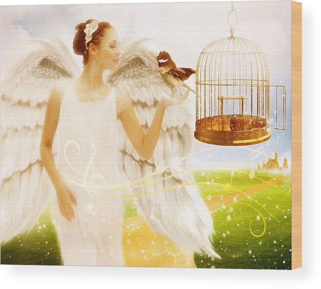 Freedom Song Wood Print featuring the digital art Freedom Song by Jennifer Page