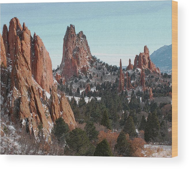 Colorado Wood Print featuring the digital art Garden of the Gods Colorado #1 by Ernest Echols