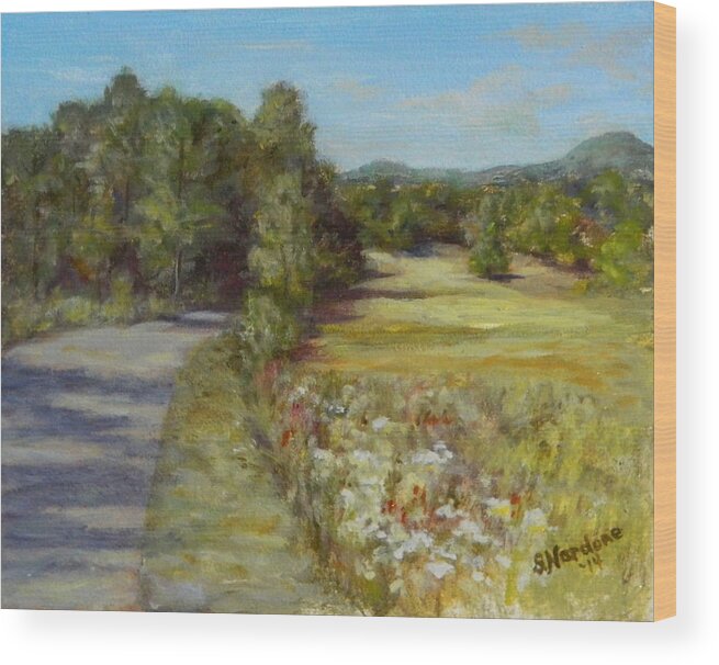 Country Wood Print featuring the painting Greenville Road #1 by Sandra Nardone