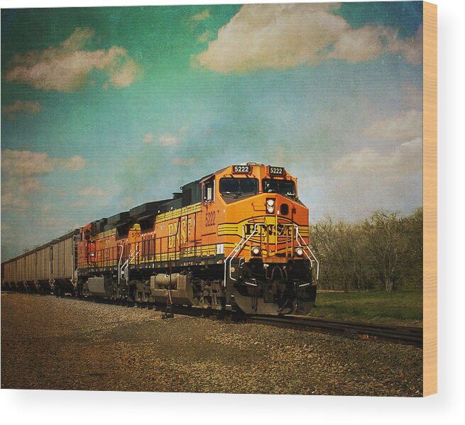 Bnsf Railroad Wood Print featuring the photograph Hear the Train A Coming by Jeff Mize