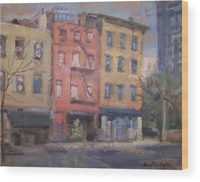  Ny Painting Wood Print featuring the painting Houston and La Guardia #1 by Bart DeCeglie