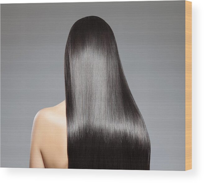 Black Color Wood Print featuring the photograph Long straight hair #1 by And-one