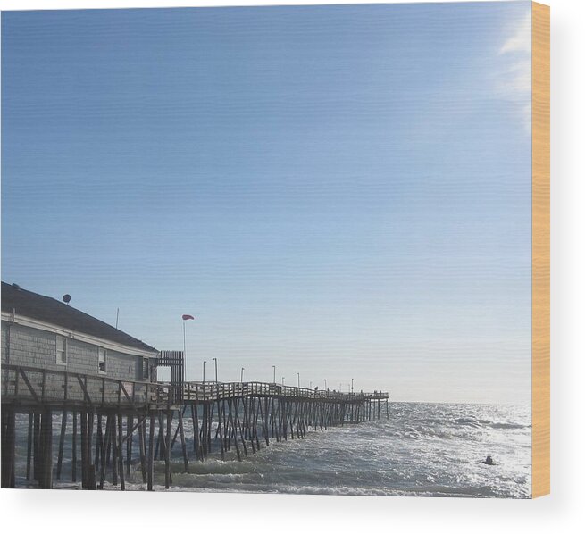 Obx Wood Print featuring the photograph Nags Head Pier by Cathy Lindsey