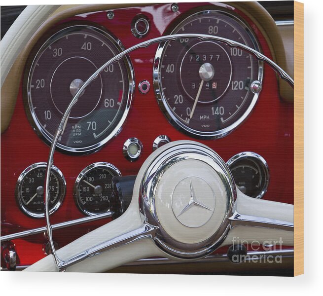 Mercedes Wood Print featuring the photograph 1957 190 Sl by Dennis Hedberg