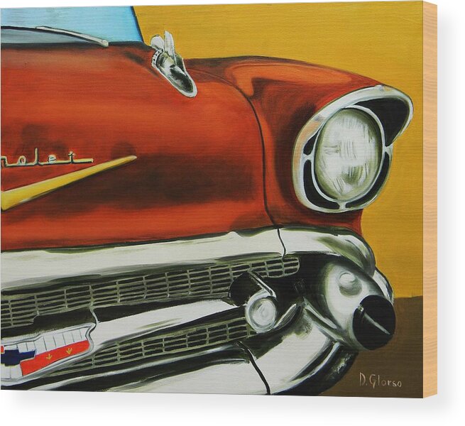 55 Chevy Truck Wood Print featuring the painting 1957 Chevy - Coppertone by Dean Glorso