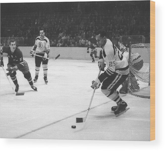 National Hockey League Wood Print featuring the photograph Boston Bruins v New York Rangers #2 by B Bennett