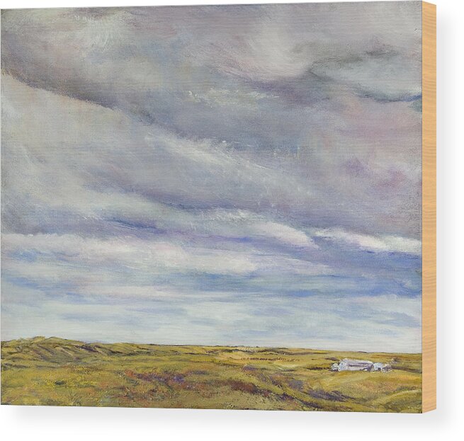 Landscape Wood Print featuring the painting Firmament by Helen Campbell