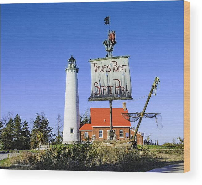 Usa Wood Print featuring the photograph Tawas Point Lighthouse East Tawas Michigan #2 by LeeAnn McLaneGoetz McLaneGoetzStudioLLCcom