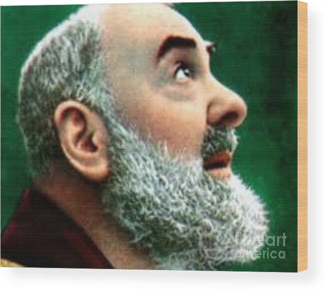 Prayer Wood Print featuring the photograph Padre Pio #20 by Archangelus Gallery