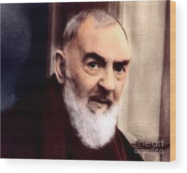Prayer Wood Print featuring the photograph Padre Pio #24 by Archangelus Gallery