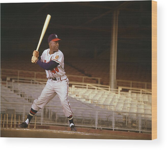 classic Wood Print featuring the photograph Hank Aaron #3 by Retro Images Archive