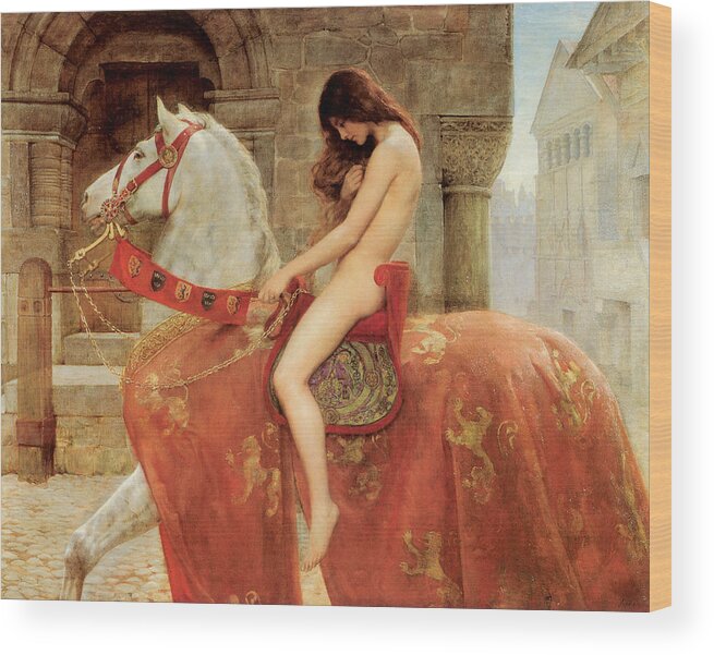Lady Godiva Wood Print featuring the painting Lady Godiva by John Collier