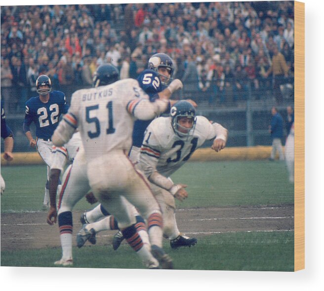 classic Wood Print featuring the photograph Dick Butkus #6 by Retro Images Archive