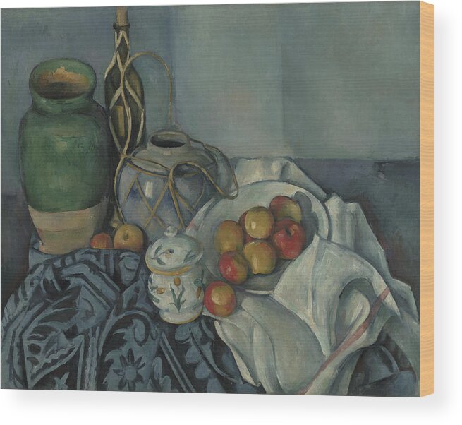 Cezanne Wood Print featuring the painting Still Life With Apples #16 by Paul Cezanne