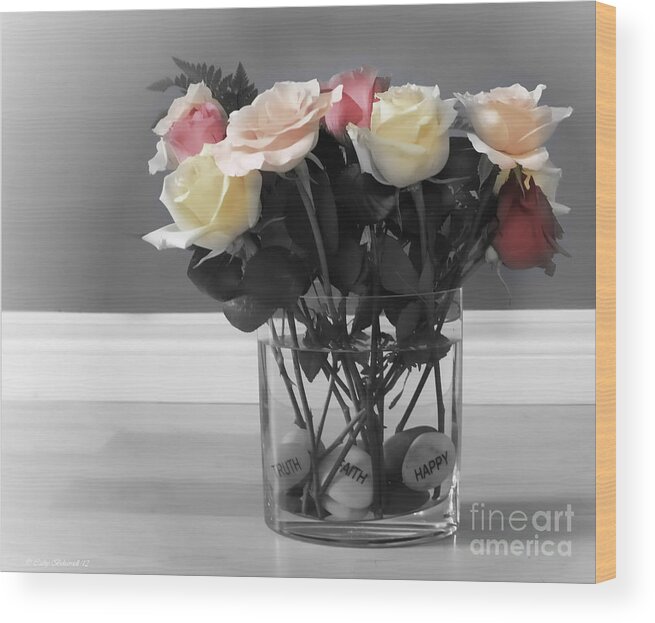 Rose Wood Print featuring the photograph A Foundation of Love by Cathy Beharriell