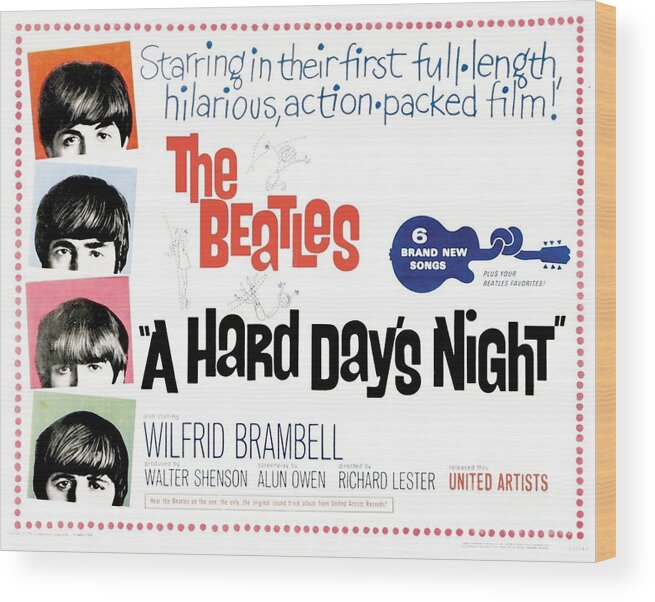 Home Wall Art Poster Size: 12 x 24 Reproduction Vintage The Beatles A Hard Day's Night