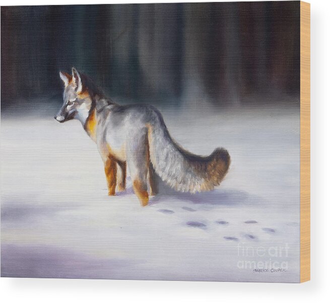 Animal Art Wood Print featuring the painting A Quiet Beginning by Charice Cooper