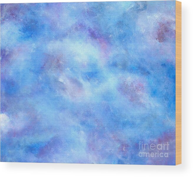 Abstract Wood Print featuring the painting Above The Clouds by Denise Tomasura