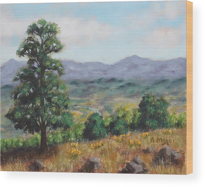 Painting Wood Print featuring the painting Above the Valley by Alan Mager