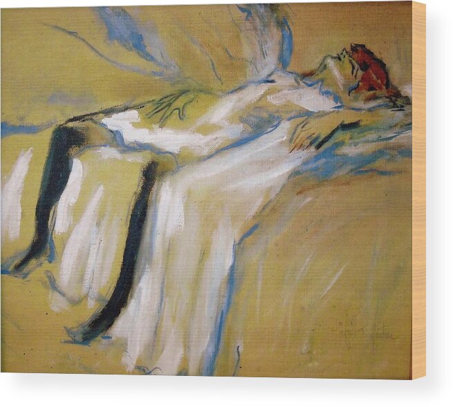 Reproduction Wood Print featuring the painting after Toulouse Lautrec by Jodie Marie Anne Richardson Traugott     aka jm-ART