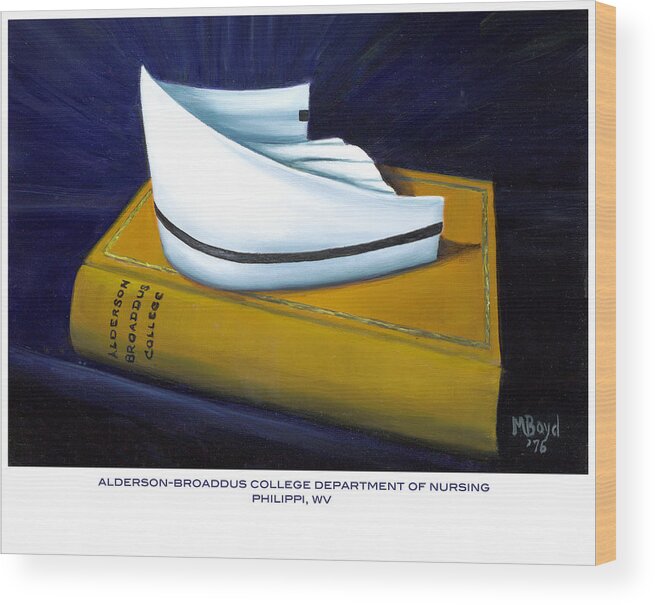 Nurse Wood Print featuring the painting Alderson-Broaddus College by Marlyn Boyd