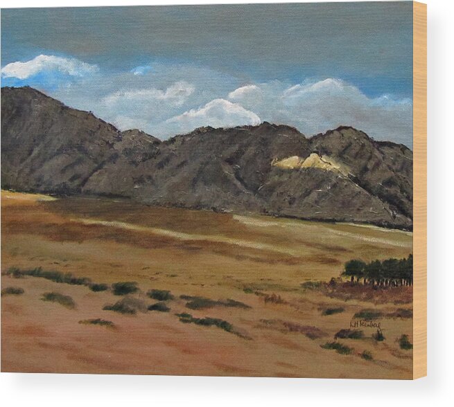 Israel Wood Print featuring the painting Along the way to Eilat by Linda Feinberg