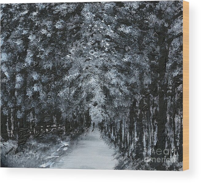 Landscape Wood Print featuring the painting Altstadt Promenade by Alys Caviness-Gober