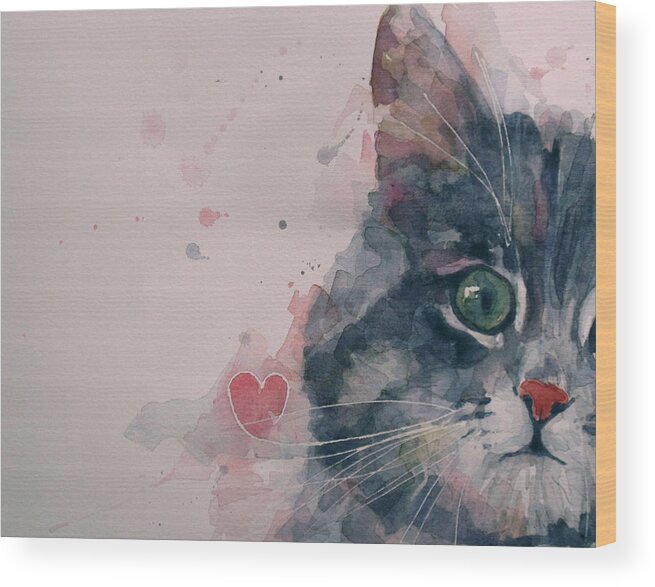 Cats Wood Print featuring the painting And I Love Her by Paul Lovering