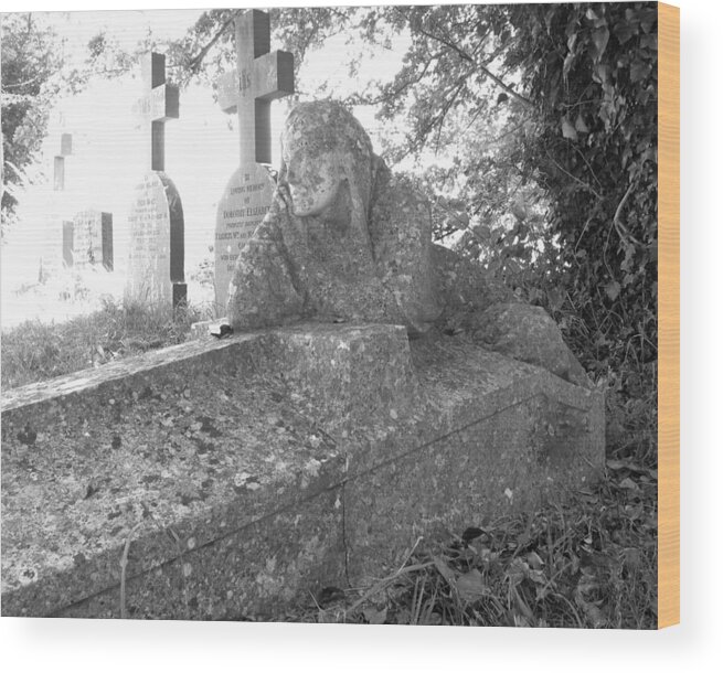 Grave Stone Wood Print featuring the photograph Guardian Angel by Kate Gibson Oswald