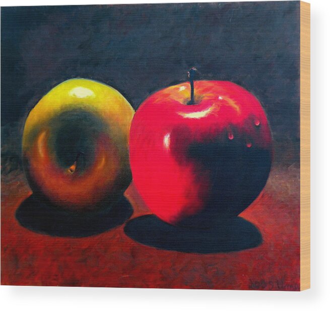 Apples Wood Print featuring the painting Apples by Uma Krishnamoorthy