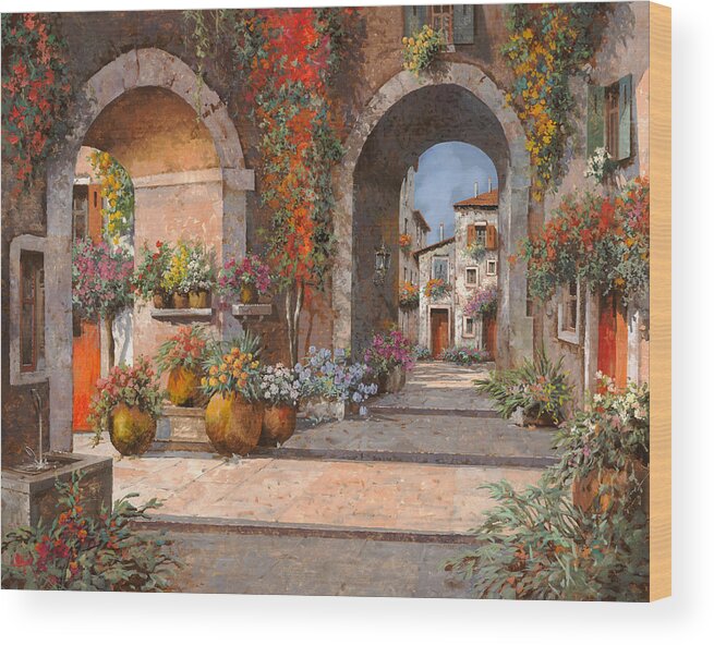 Archi Wood Print featuring the painting Archi E Sotoportego by Guido Borelli