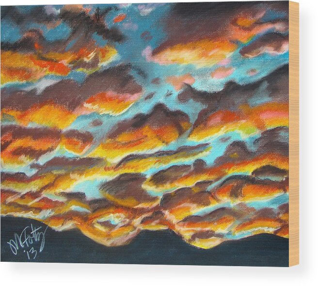 Sunset Wood Print featuring the painting Arizona Sunset by Michael Foltz