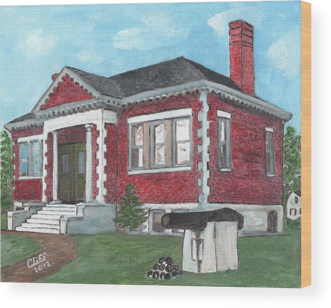 Carnegie Wood Print featuring the painting Ashland Public Library by Cliff Wilson