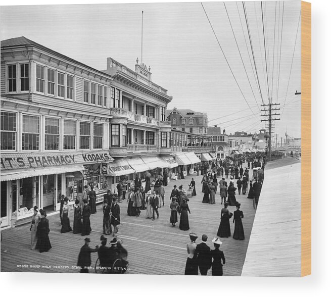 1890 Wood Print featuring the photograph Atlantic City Boardwalk by Granger