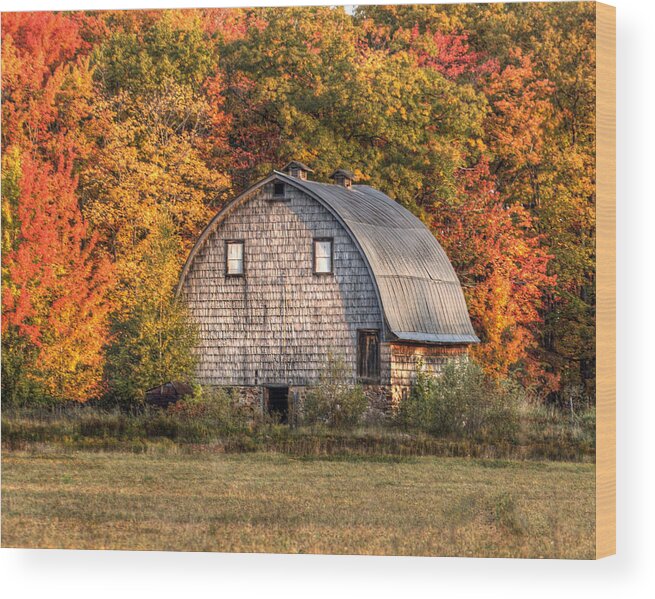Barn Wood Print featuring the photograph Autumn Barn by Patricia Dennis