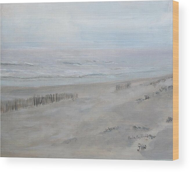Avalon Wood Print featuring the painting Avalon Mist by Paula Pagliughi