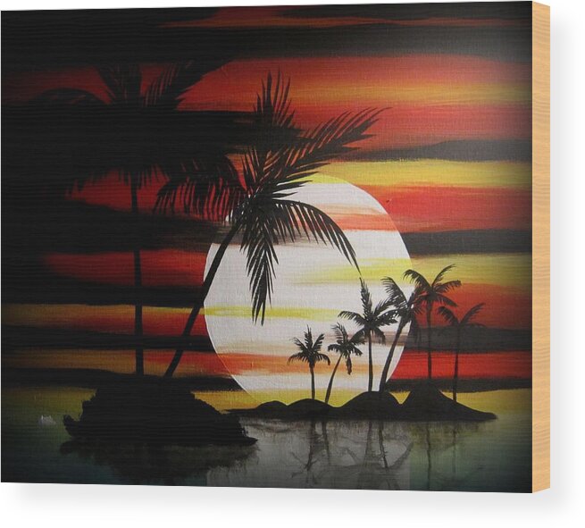 Sunset Wood Print featuring the painting Bad Sunfire by Robert Francis