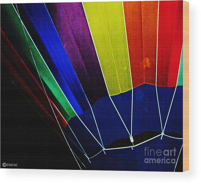 Hot Air Balloon Wood Print featuring the digital art Balloon Rainbow by Lizi Beard-Ward
